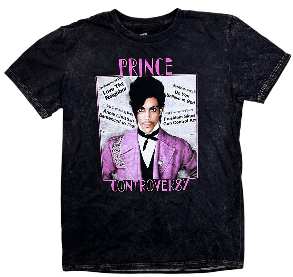Prince Men's T-Shirt Officially Licensed Controversy Mineral Stone Wash Tee